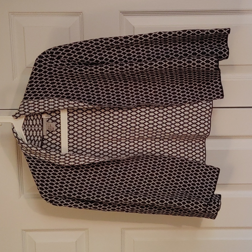 🌠3/$20🌠 H&M US S Open Short Cotton Blend Cardigan in Blue and White